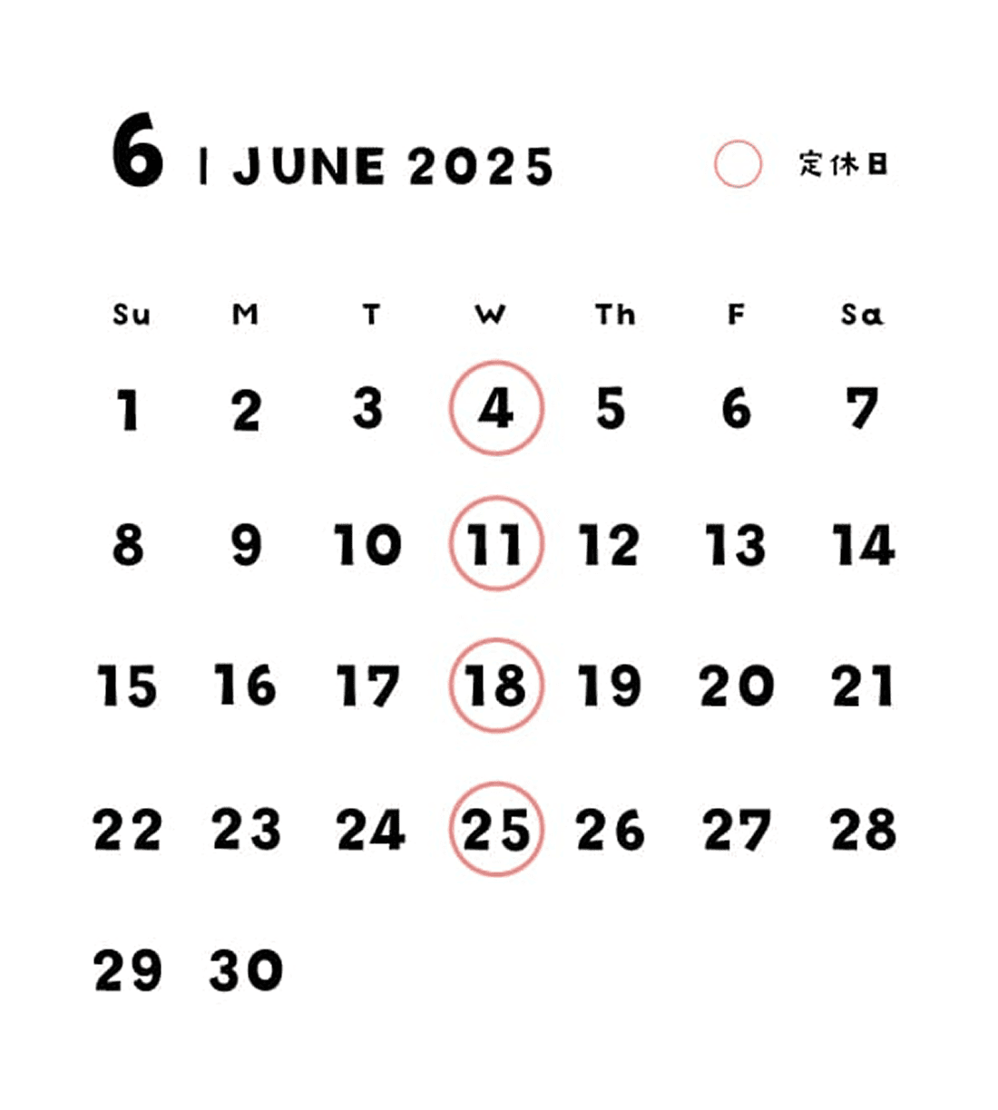 6月カレンダー
